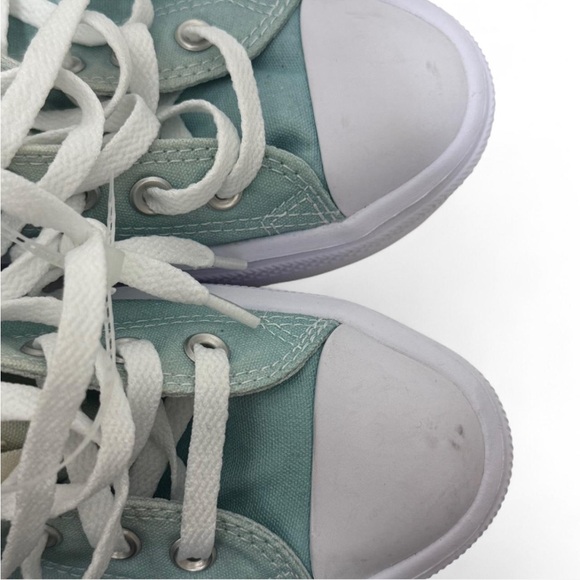 Converse Women's High-Top Sneakers in Mint and Cream - Picture 8 of 8